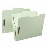 Smead 14982 Smead Recyc 2-Fastener Prssbrd Fldrs, 2 Exp, 2/5 Cut, Top Tab, Ltr, GG, 25/Box