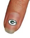 Green Bay Packers Fingernail Tattoos