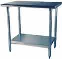 Knockdown Worktable - 24x24 in. w/ Galvanized Legs & Undershelf