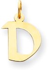 Block Letter Charm, Yellow Gold