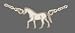 Kette 925 Silber Emaille grosses Pferd weiss