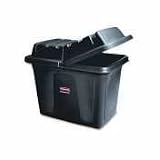 Metal Frame Cube Truck, 12 cu ft, Polyethylene, 400lb Capacity, Black