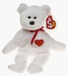 Ty Beanie Babies - Valentino the White Heart Bear
