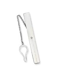 Sterling Silver CZ Tie Bar