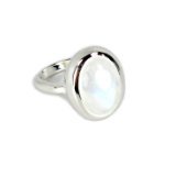 Sterling Silver and Oval Moonstone Ring (Size 7)