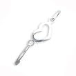 Sterling Silver Heart Bangle Bracelet
