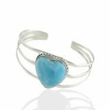 Heart Cuff Larimar Bracelet