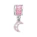 Sterling Silver Charm Bracelet Bead Pink Moon and title=