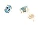 1cttw Genuine Aquamarine Ovals and 10K Yellow Gold Post Stud Earrings