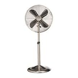 Nickel Metal 48" High Floor Standing Fan