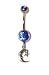Jewelry : Silver moon & star belly button ring 5/16"