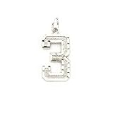 14kt White Gold Number Charm