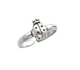 Toe Ring - Sterling Silver Antiqued Ladybug Toe Ring