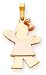 Girl With Bow Charm, Yellow/Pink Gold