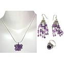 Handmade Jewellery Earring And Pendant Sets Sterling Silver With Amethyst... by ShalinCraft
