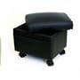 Storage Ottoman with Snack Tray- Black