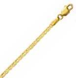 14k Yellow Gold 10 Inch X 2.2 mm Mariner Link Anklet