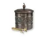 Old Dutch 2.5 Quart Antique Embossed Lined Ice Bucket w/Brass Tongs