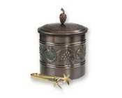 Old Dutch 2.5 Quart Antique Embossed Lined Ice Bucket w/Brass Tongs