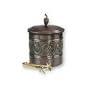 Old Dutch 2.5 Quart Antique Embossed Lined Ice Bucket w/Brass Tongs