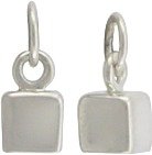 Tiny Cube Charm in Sterling Silver, #7614