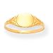 14k Round Signet Childrens Ring - Size 3