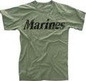 Vintage Olive Drab Marines Tee, Medium