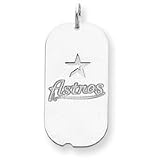 Sterling Silver Houston Astros Lg Dog Tag Pendant