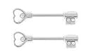 Body Accentz&trade; Nipple Ring Bars Skeleton Key Body Jewelry Pair 14 gauge BV156