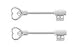 Body Accentz&trade; Nipple Ring Bars Skeleton Key Body Jewelry Pair 14 gauge BV156