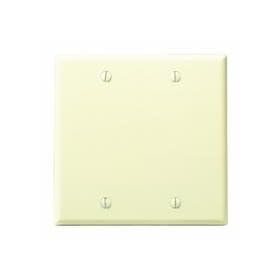 Leviton 86025 2-Gang No Device Blank Wallplate, Standard Size, Thermoset, Box Mount, Ivory