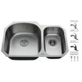 Kraus KBU23-KPF2210-KSD30ORB 32 Undermount Double Bowl Stainless Steel Sink wit