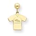 14K Denver Broncos Jersey Post Dangle Earrings - NF631