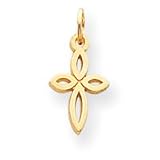 14k Fancy Cross Pendant With Child Chain - 15 Inch