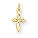 14k Fancy Cross Pendant With Child Chain - 15 Inch