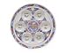 Ceramic Passover Seder Plate. With FREE 6 Traditional Hebrew / English Haggadah Made in Israel. White, Blue, Pink and Gold Floral and Grape Trim with Matching Star of David Center Design, Includes 6 Matching Dishes. Great Gift For: Shabbat Pasover Seder Night Rabbi Hebrew School Temple Chupah Wedding Housewarming Thanksgiving Anniversary Morhter's Day Bar Mitzvah Bat Mitzva and Jewish Homes. Jewish Art
