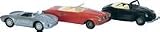 H0 Bu-Car Set Kafer, Borgward, Porsche By BUSCH
