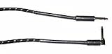 CBI Braided Guitar Instrument Cable with Right Angle Plug 15 Foot - Black