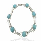 Round Accented Larimar Bracelet