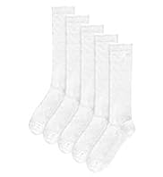 5 Pairs of Textured Butterfly Knee High Socks