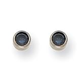 Titanium 4mm Montana Blue Crystal Bezel Earrings (Requires Inverness Piercing Gun)