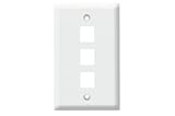 Flush Wall Plate for 3 Keystone, Color: White