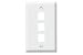 Flush Wall Plate for 3 Keystone, Color: White