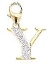 14k White Gold Diamond Initial "Y" Charm (1/10 cttw)