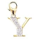 14k Gold Diamond Initial Y Charm (1 10 cttw) by Amazon.com Collection