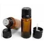 1/2oz (15ml) Amber Glass Bottle with Euro Dropper, black cap (12 Pcs)