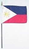 Philippines Flag Rayon On Staff 4 in. x 6 in.