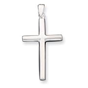 Floral Sterling Silver Cross Pendant