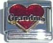 Clearly Charming Grandma Heart Italian Charm