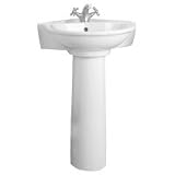 Barclay 3-221 Evolution Single Hole Corner Pedestal Lavatory in White - 3-221